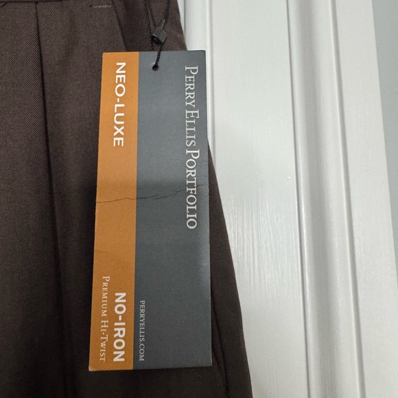 Perry Ellis Neo-Luxe Dark Brown Trousers - Picture 5 of 11